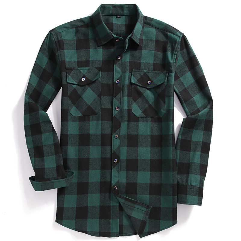 Flannel Shirt Lined - Herfst Heren Casual overhemd met lange