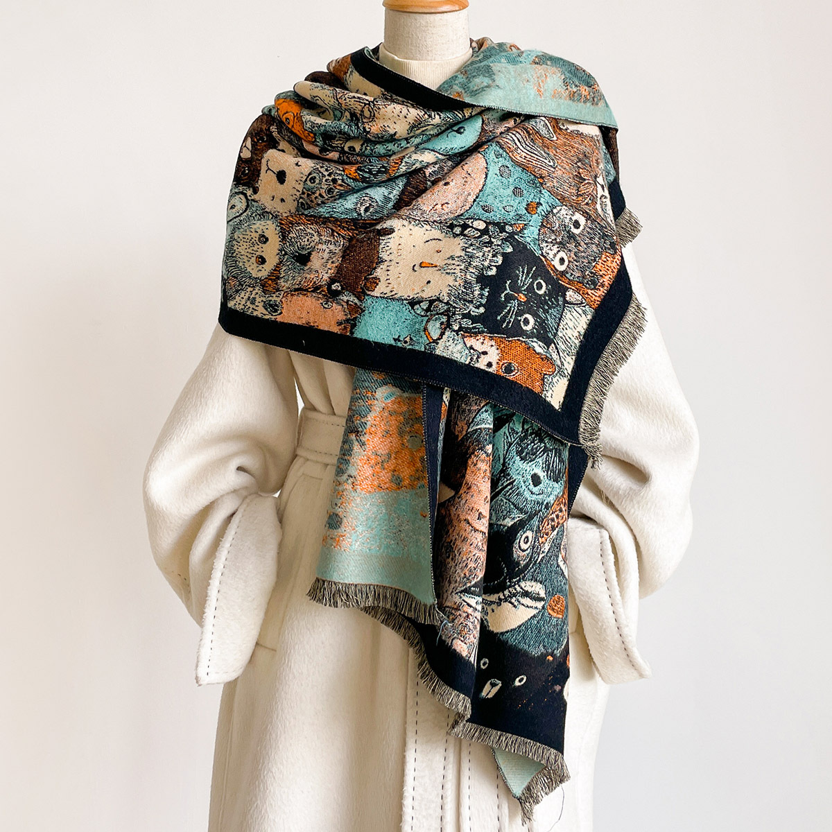 Imitatie Kasjmier Sjaal met Fr - Cashmere Pashmina Wrap recensie en prijs