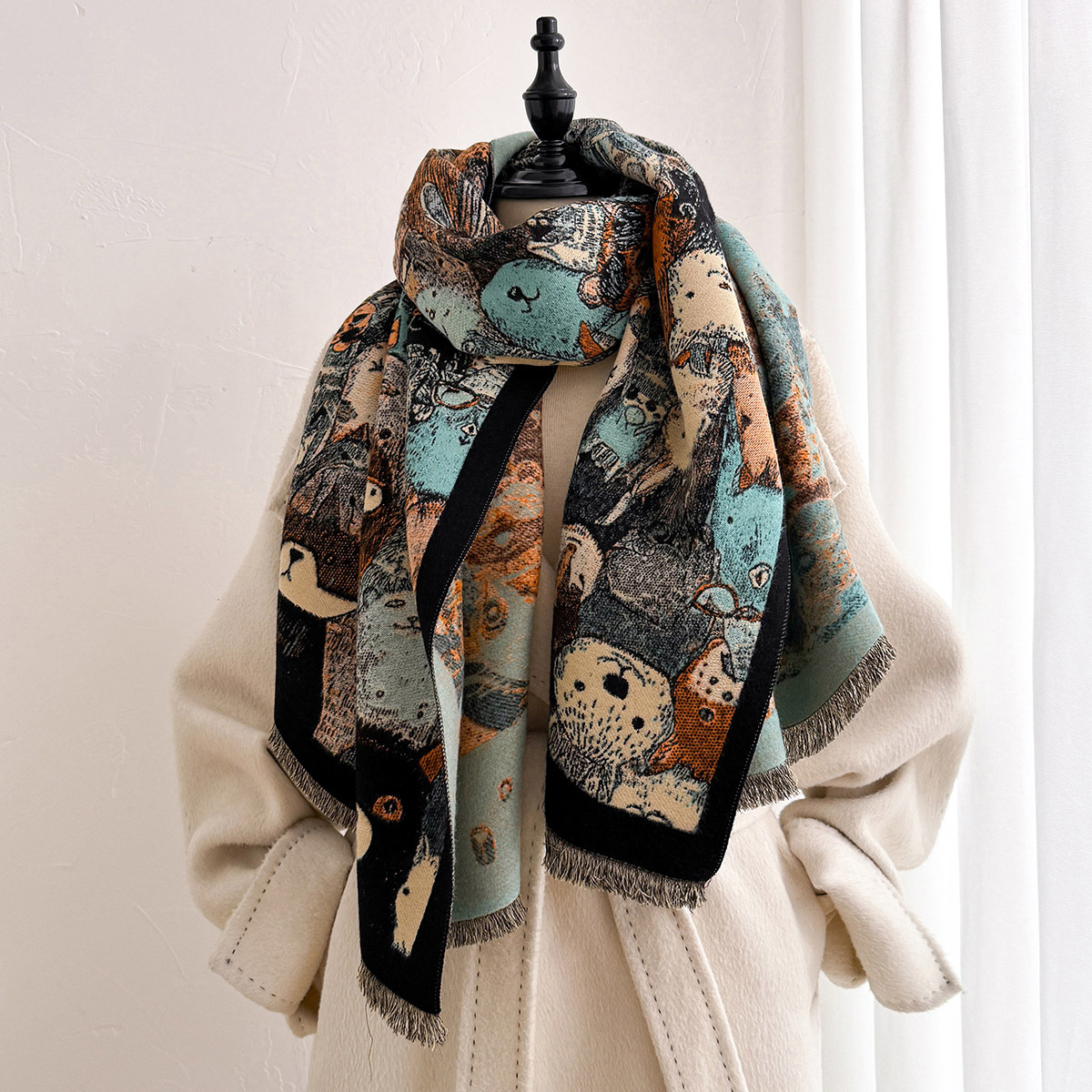 Imitatie Kasjmier Sjaal met Fr - Cashmere Pashmina Wrap recensie en prijs