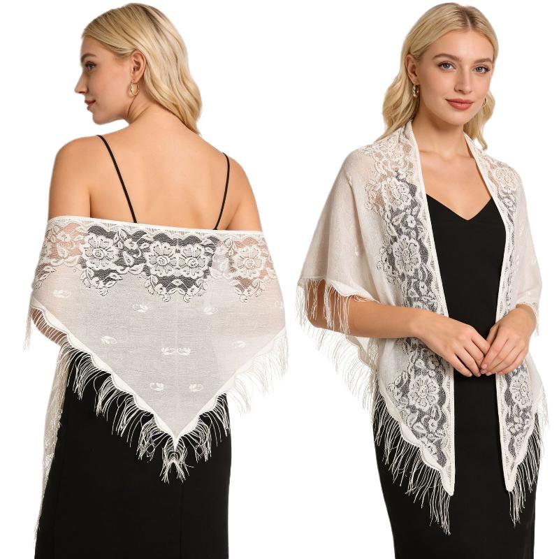 Bruidssjaal met kwastjes, drie - Shawl Wrap Winter recensie en prijs