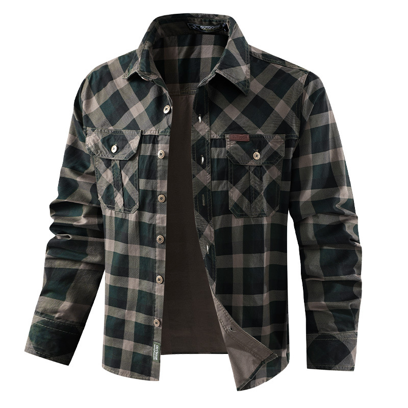 Retro werkkleding geruit overh - Flannel Shirt Lined recensie en prijs